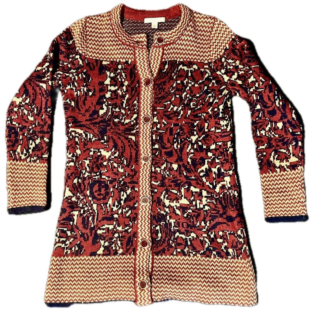 Liz Claiborne New York Double Knit Sweater Coat Cardigan Size S